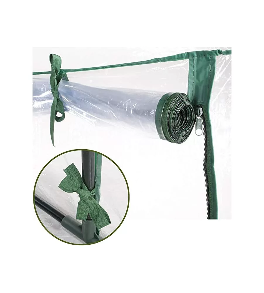 SERRA A CASETTA  CON TELO PVC SENZA RIPIANI - 140x140x197 CM - VERDELOOK